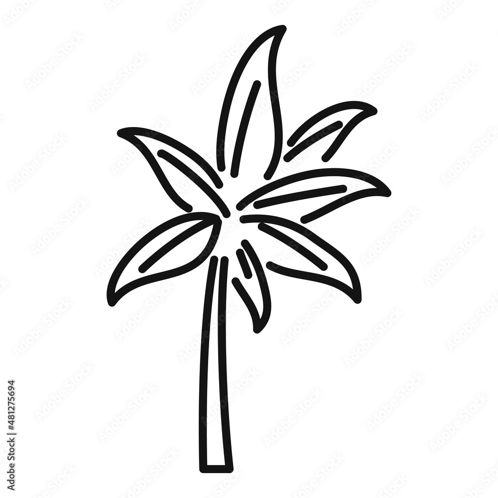 Branch palm tree icon outline vector. Summer leaf Branch palm tree icon outline vector. Summer leaf