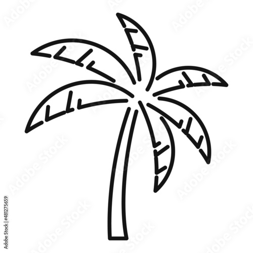 Palm foliage icon outline vector. Summer tree