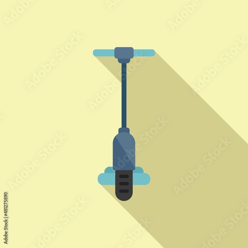 Electric scooter transport icon flat vector. Kick bike