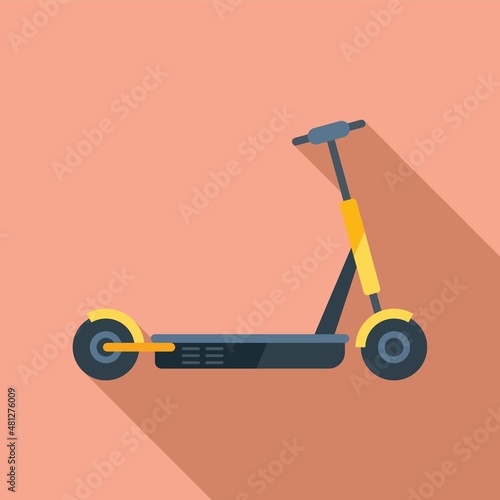 Electro scooter icon flat vector. Kick trotinette