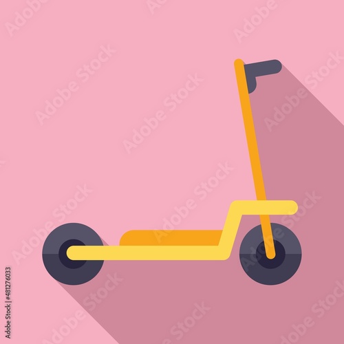 Ebike scooter icon flat vector. Kick bike