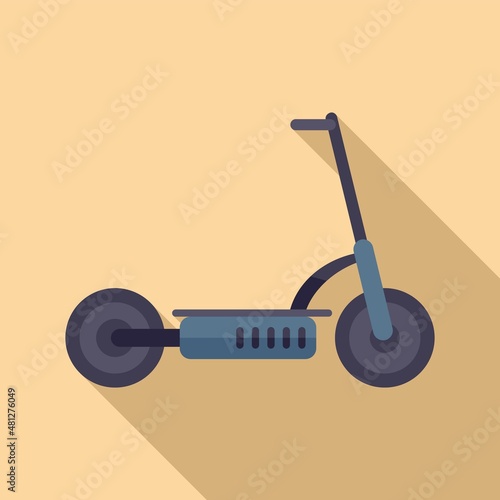 Electric scooter battery icon flat vector. Kick bike