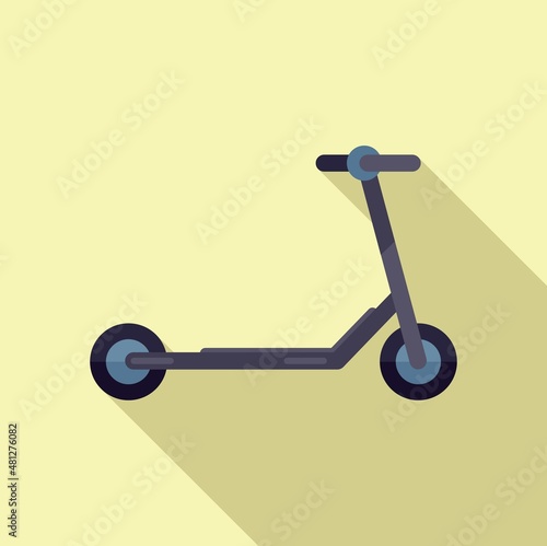 Child electric scooter icon flat vector. Bike transport
