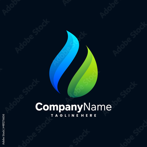 drop water logo in gradient color style