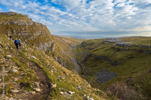 Walking to Malham Tarn via Malham Cove and Watlowes Dry Valley in the Yorkshire Dales photo
