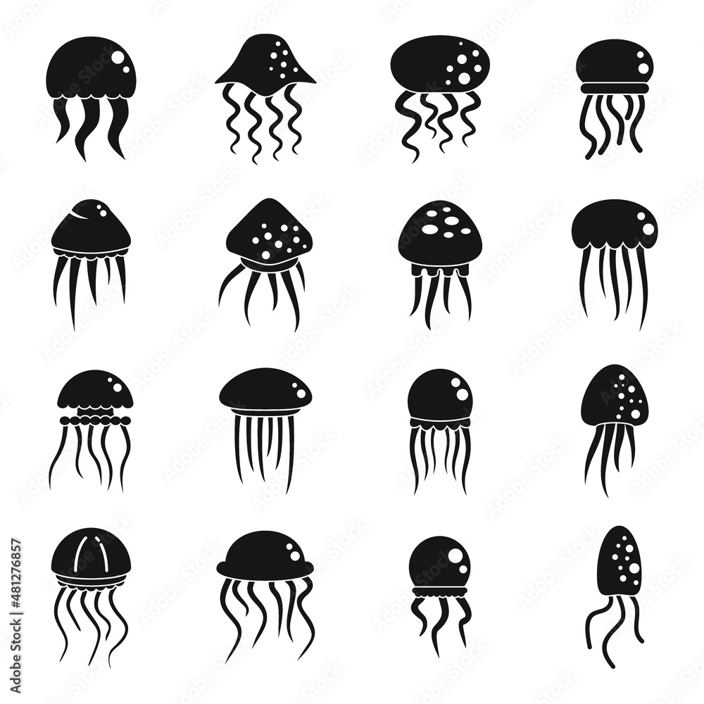 Jellyfish icon simple vector. Marine jelly Jellyfish icon simple vector. Marine jelly