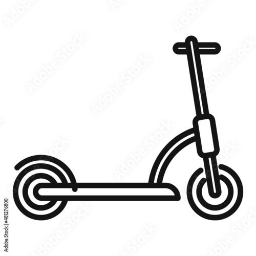 Electric scooter rider icon outline vector. Eco transport