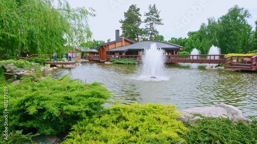 The fountains and the lake house, Mezhyhirya Residence, Ukraine photo