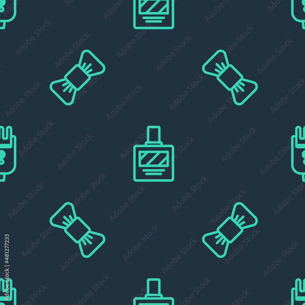 Set line Aftershave, Bow tie and Electrical hair clipper or shaver on seamless pattern. Vector Set line Aftershave, Bow tie and Electrical hair clipper or shaver on seamless pattern. Vector