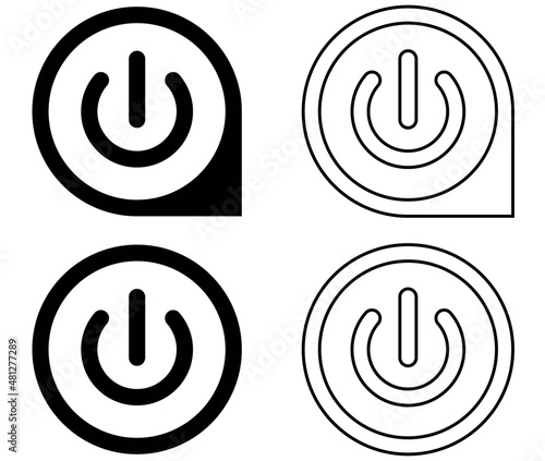 Power button vector. Start vector icon. EPS 10 vector illustration.
