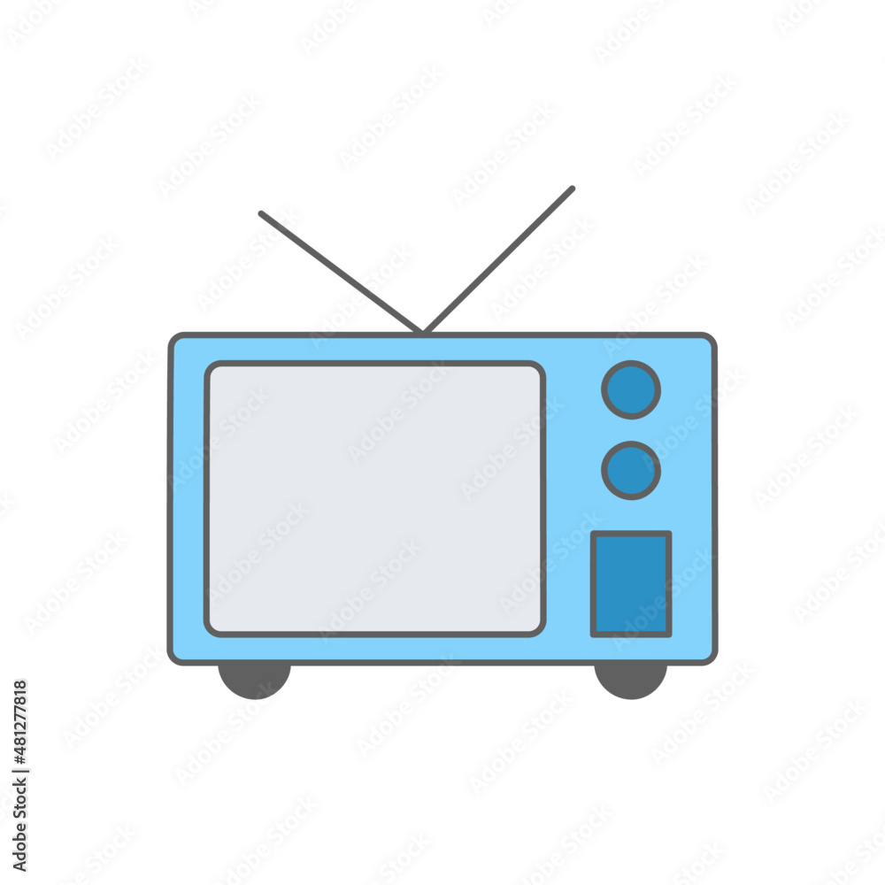 Analog TV Icon in color icon, isolated on white background Analog TV Icon in color icon, isolated on white background
