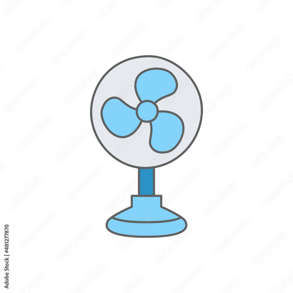 Desk Fan Icon in color icon, isolated on white background Desk Fan Icon in color icon, isolated on white background