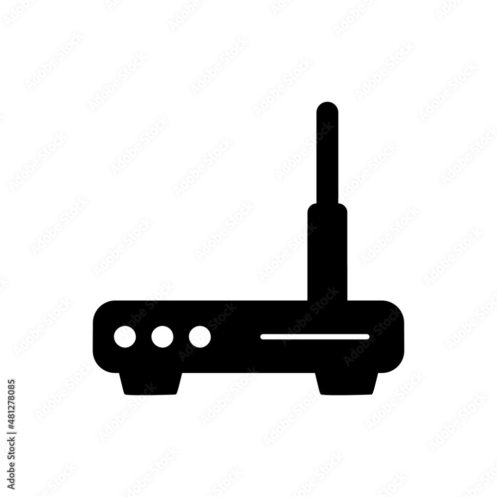 wifi router icon in black flat glyph, filled style isolated on white background wifi router icon in black flat glyph, filled style isolated on white background