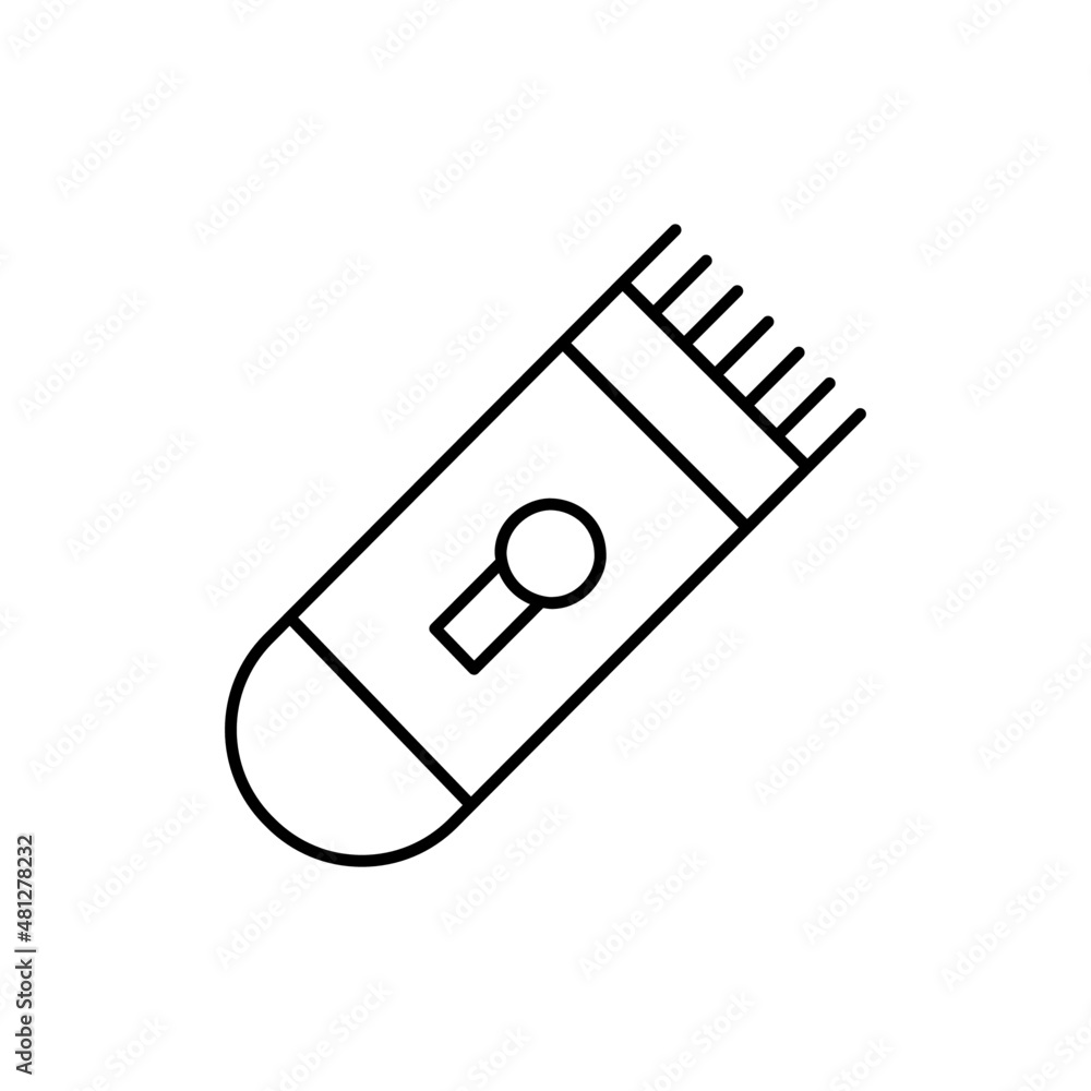 shaver electric icon in black line style icon, style isolated on white background shaver electric icon in black line style icon, style isolated on white background