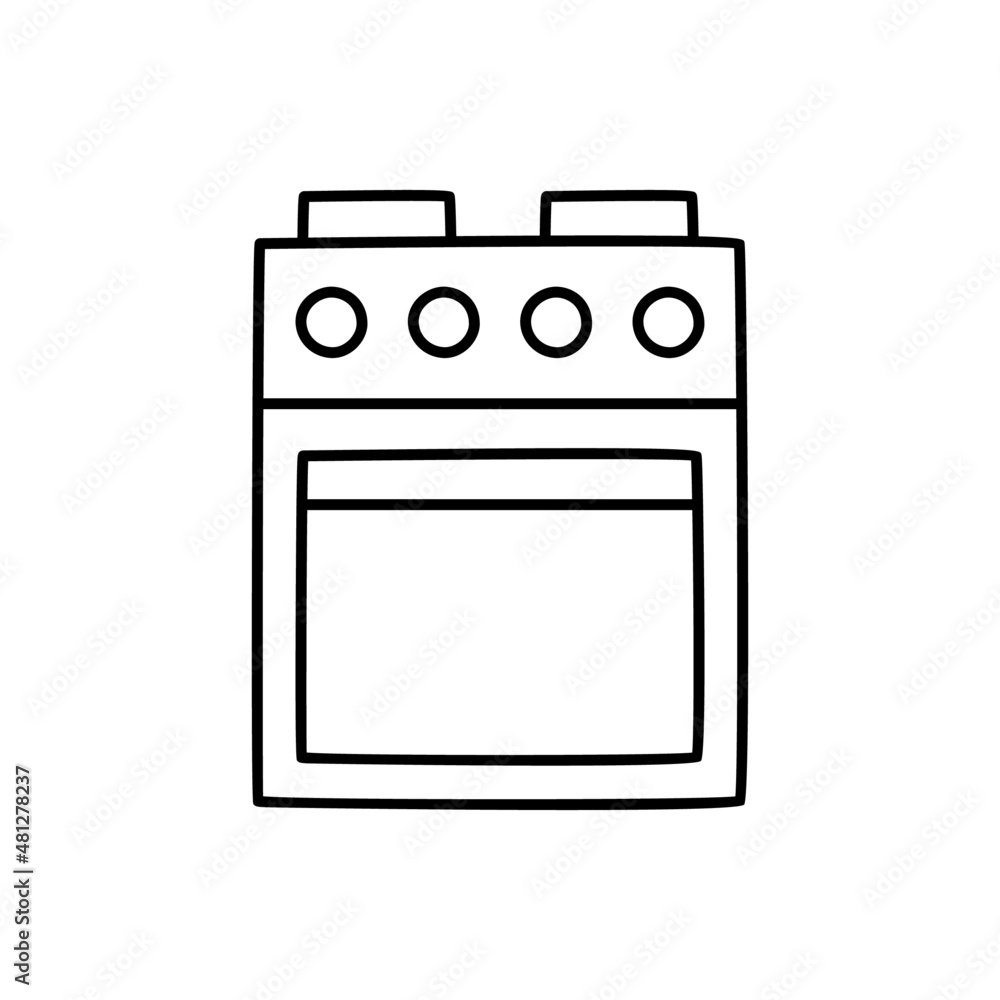 stove icon in black line style icon, style isolated on white background stove icon in black line style icon, style isolated on white background
