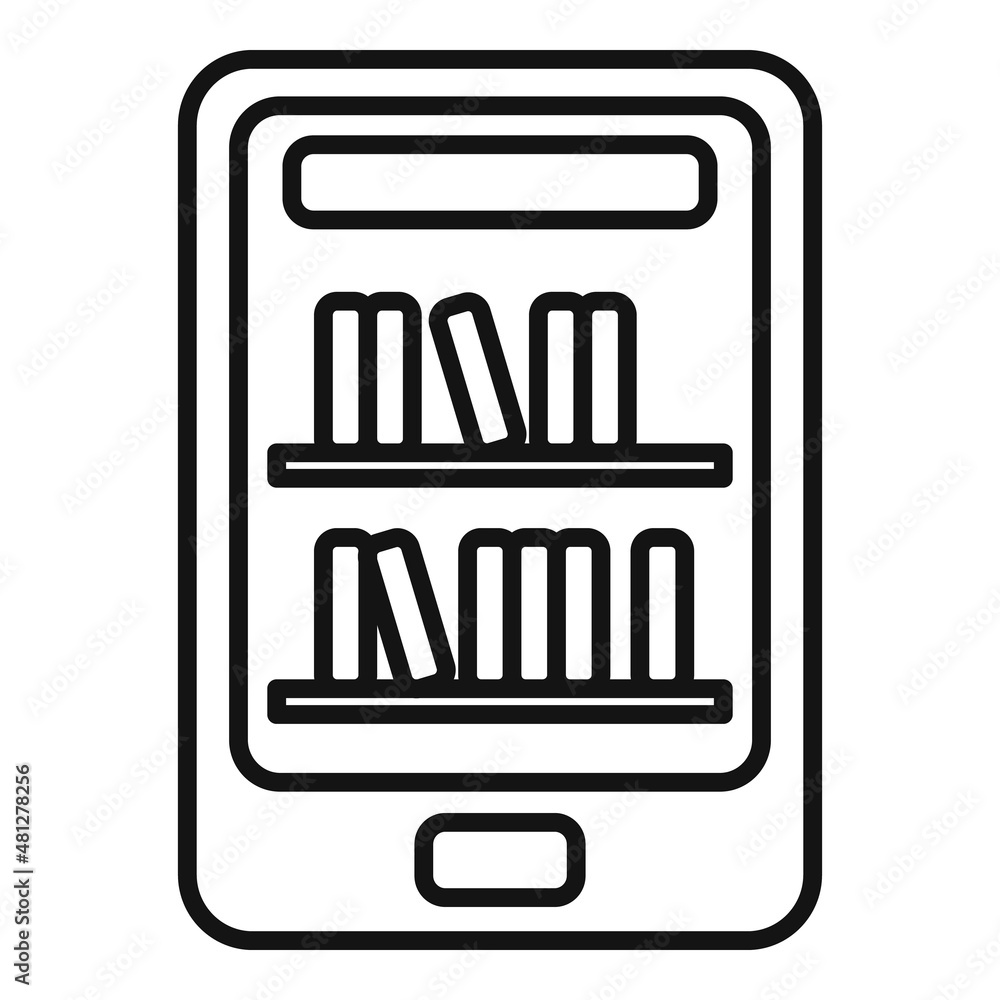 Library ebook icon outline vector. Digital education Library ebook icon outline vector. Digital education