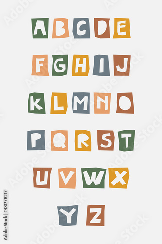 Colorful hand drawn lettering fonts alphabets. Perfect for educational poster  printed home decor  learn alphabets  greeting card  stickers. Its vector illustration and editable.