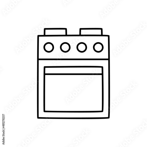 stove icon in black line style icon, style isolated on white background