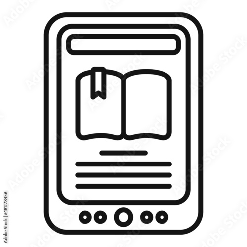 Ebook reader icon outline vector. Digital education