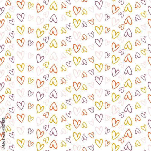 Love pattern seamless vector. Valentine's Day Heart, lovers, hand made illustration. Wrapping paper or fabric print. Romantic, cute theme. Backdrop, background design surface. White background