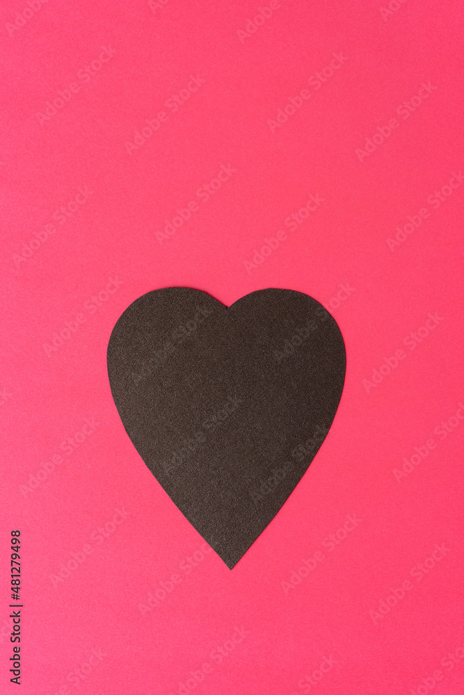Obraz premium background design with paper heart on hot pink