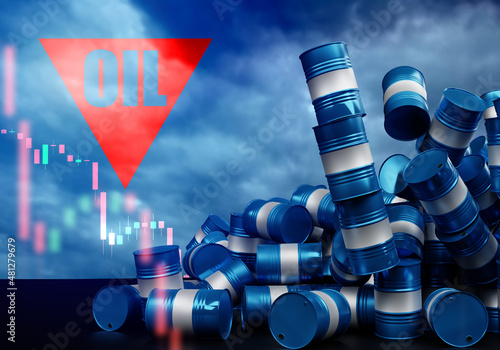 Falling stock of oil compan...