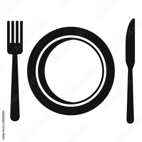 Plate restaurant icon simple vector. Food dinner