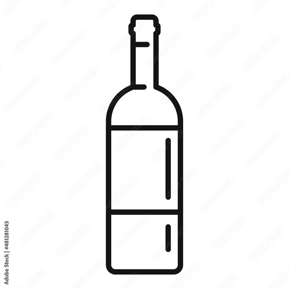 Wine bottle icon outline vector. Alcohol glass Wine bottle icon outline vector. Alcohol glass