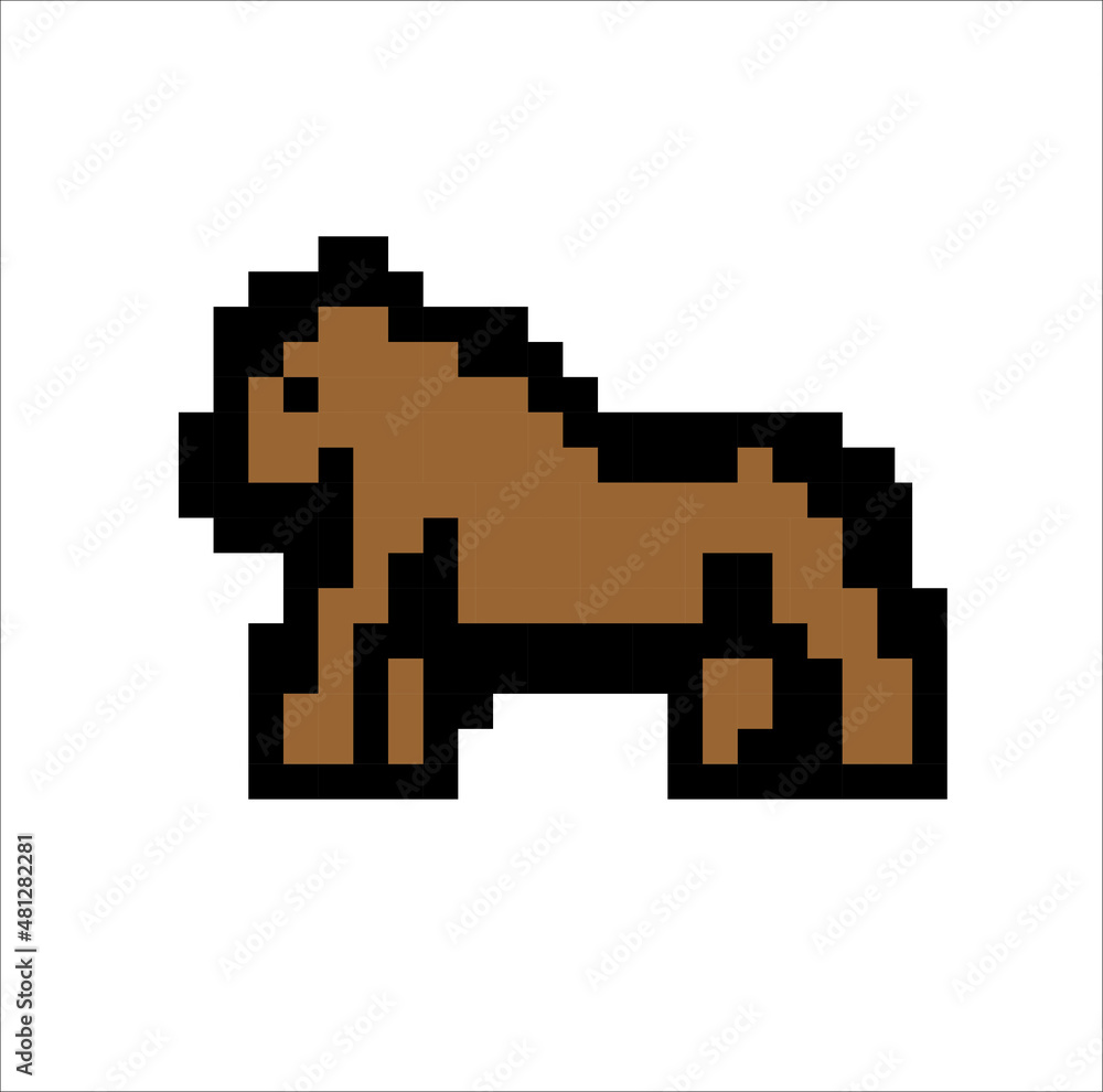 horse pixel art logo design horse pixel art logo design