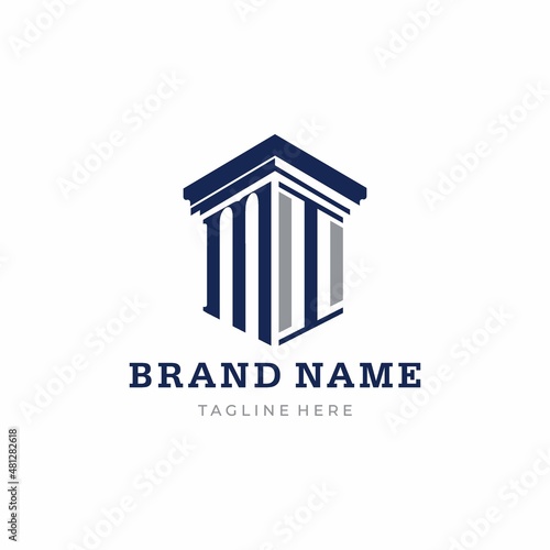 letter MI pillar initial logo icon vector illustration