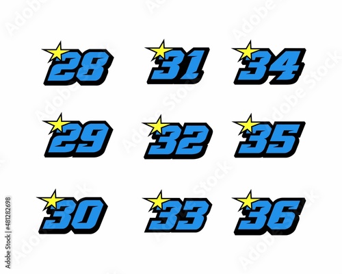 Racing number, start racing number, sport race number logo design