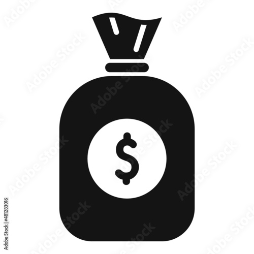 Bank money bag icon simple vector. Digital finance