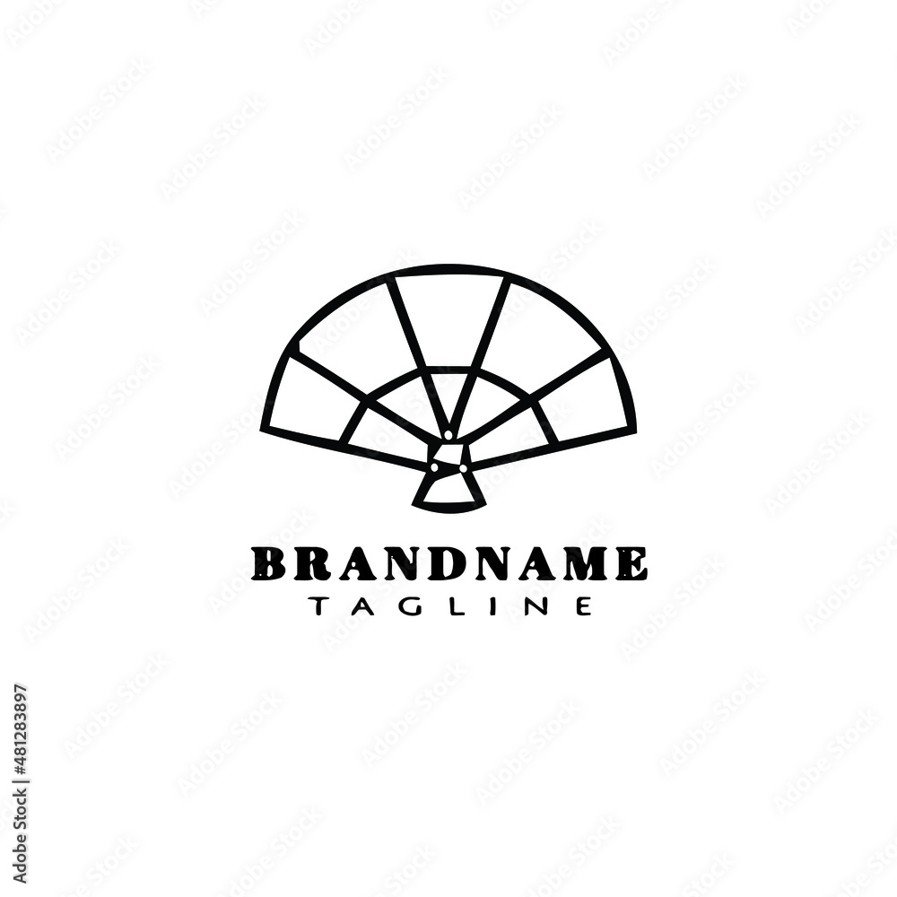 spanish fan logo cartoon icon design template black isolated vector spanish fan logo cartoon icon design template black isolated vector