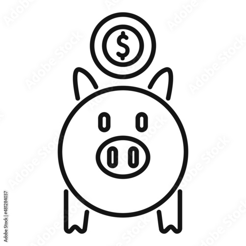 Digital piggy bank icon outline vector. Finance payment