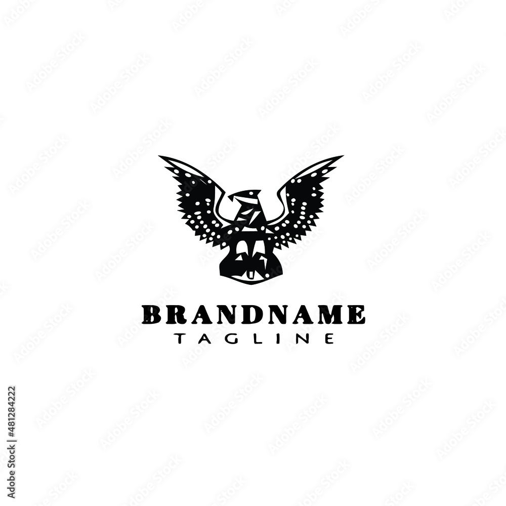 Obraz premium eagle logo cartoon icon design template black isolated vector