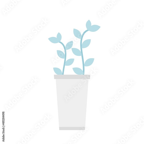 Green potted plant illustration icon vector, decorative houseplant, trendy plant or vine in pot, beautiful natural home decoration