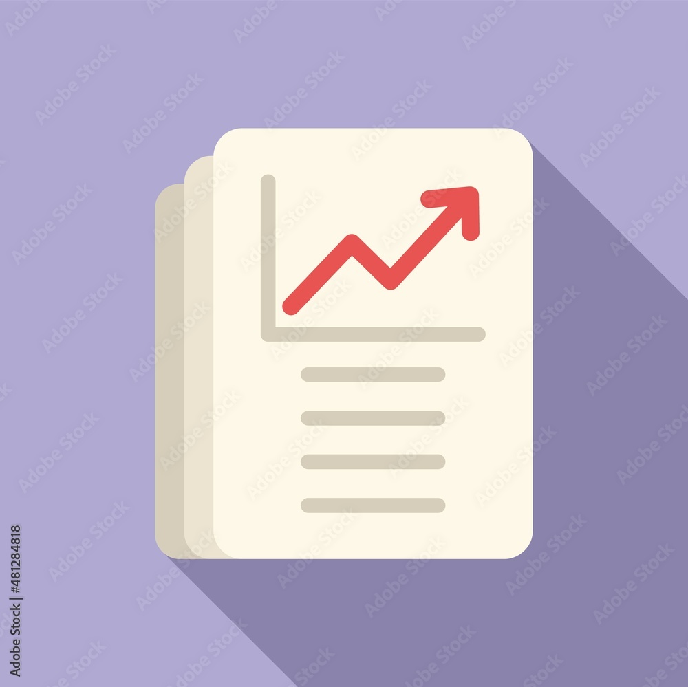 Data file graph icon flat vector. Document report Data file graph icon flat vector. Document report