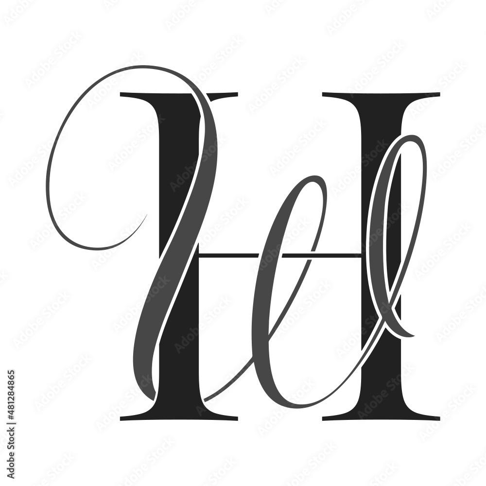 hw, wh, monogram logo. Calligraphic signature icon. Wedding Logo Monogram. modern monogram symbol. Couples logo for wedding hw, wh, monogram logo. Calligraphic signature icon. Wedding Logo Monogram. modern monogram symbol. Couples logo for wedding