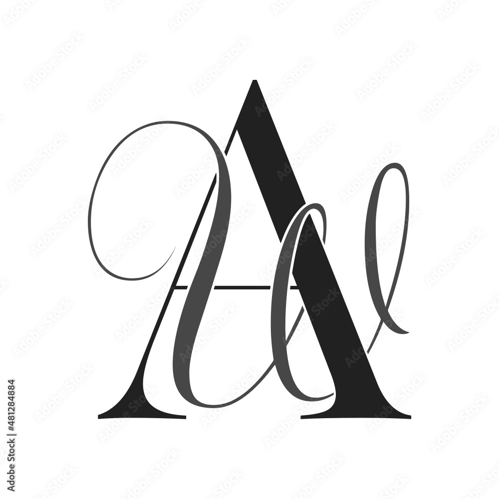 Letter AW WA Monogram Logo