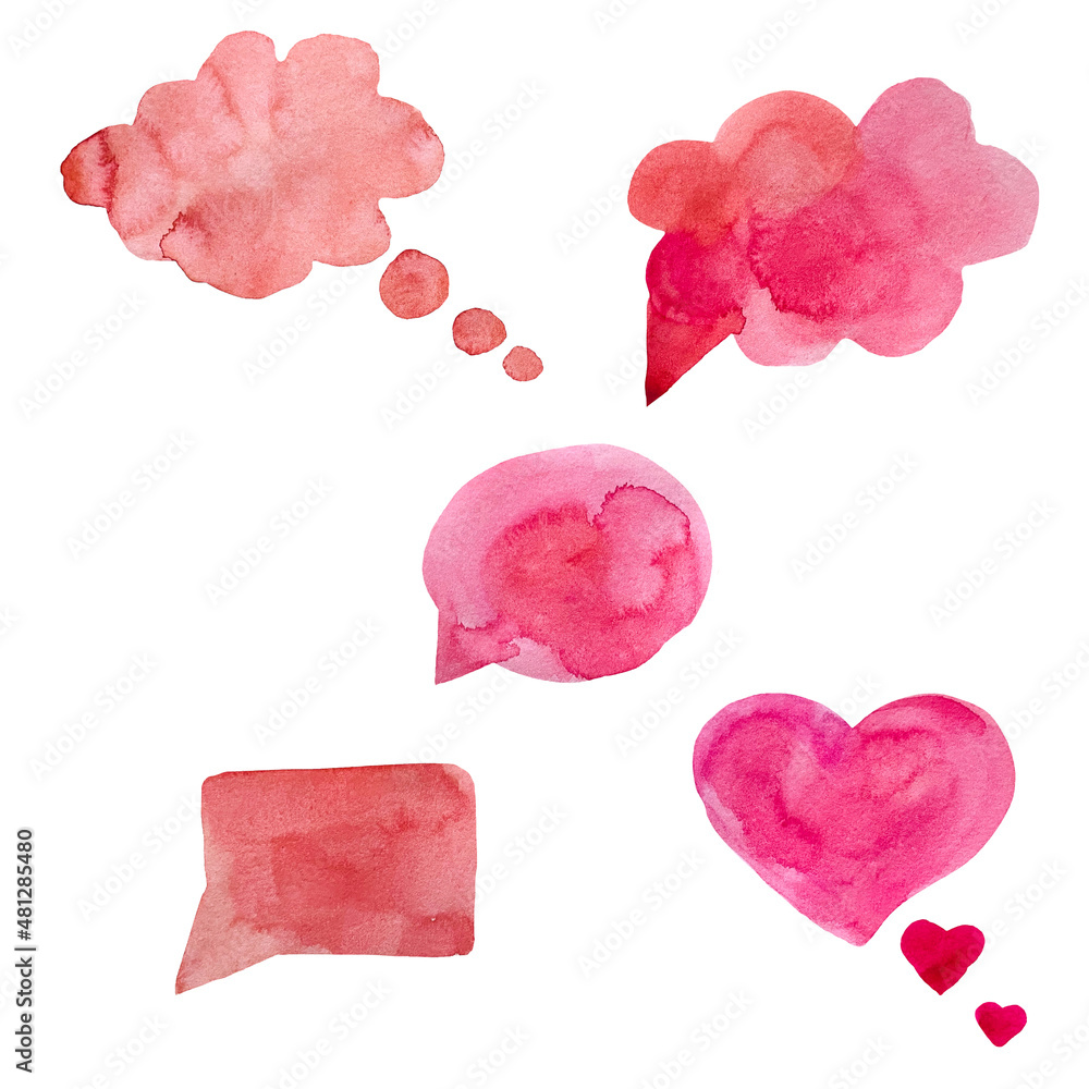 Fototapeta premium Watercolor elements Collection of watercolor stickers