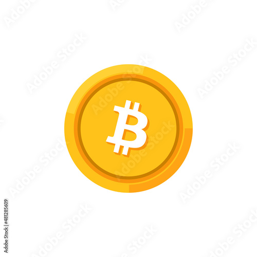 Bitcoin Crypto Vector Icon Illustration. Collection of Crypto currency blockchain flat logo isolated on white