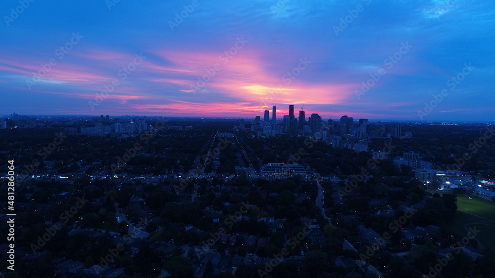 4k Drone Footage Toronto Sunset 