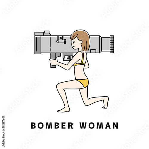 バーズーカを持つ女性