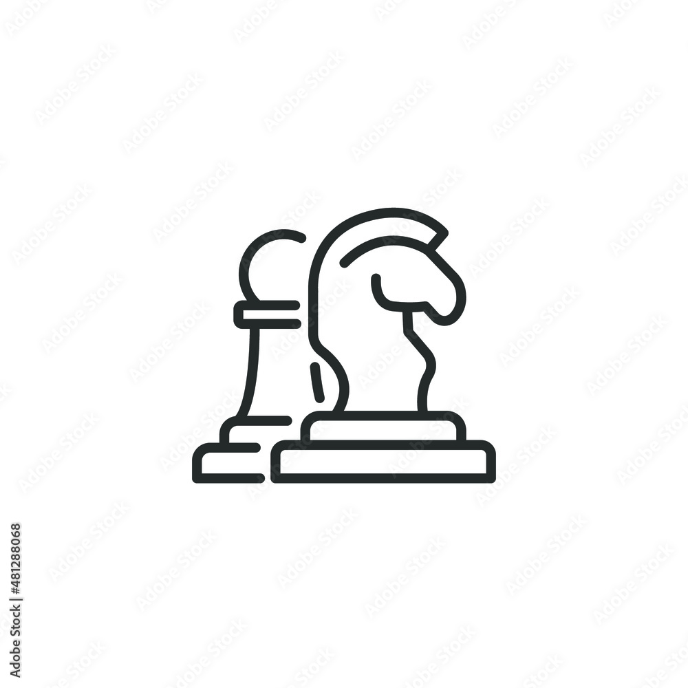 simple vector icon pawn and knight editable. isolated on white background. simple vector icon pawn and knight editable. isolated on white background.