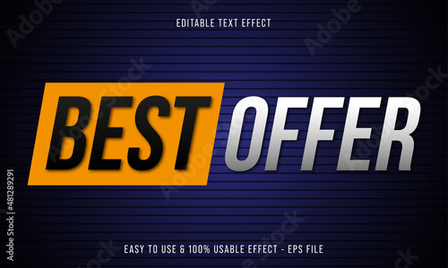 editable best offer vector text effect with modern style design