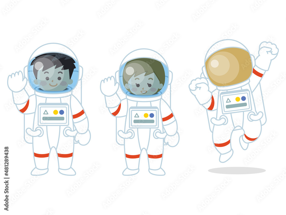 宇宙飛行士の男女 宇宙飛行士の男女