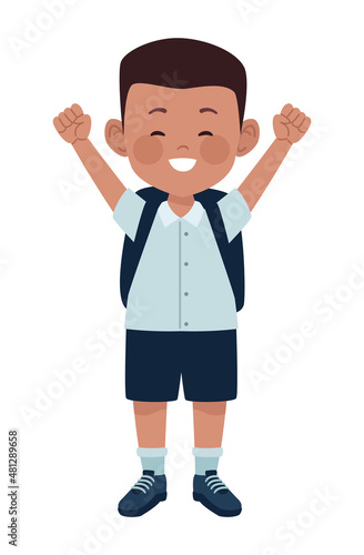 little afro schoolboy