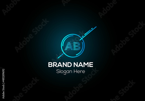 Abstract AB letter modern initial lettermarks logo design