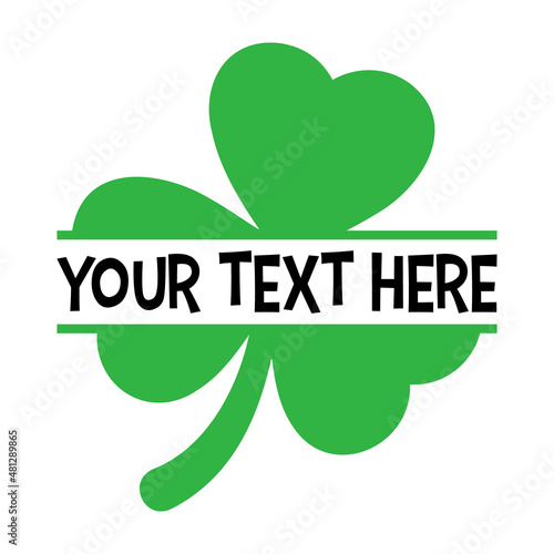 Vector Three Leaf Clover Name Frame