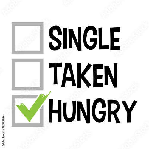 Vector Single Taken Hungry Checkbox Illustration
